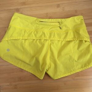 Lululemon Bright Yellow Speed Up Shorts